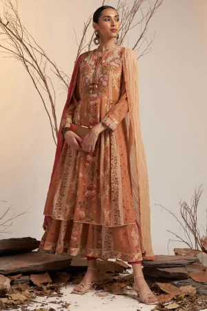 Beige Floral Print Suit Set prismthestore