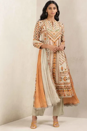 Grey Printed Suit Set prismthestore