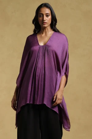 Purple Textured Kaftan Top 01 prismthestore
