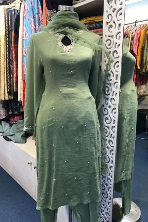 3 piece kurta set with net dupatta prismthestore