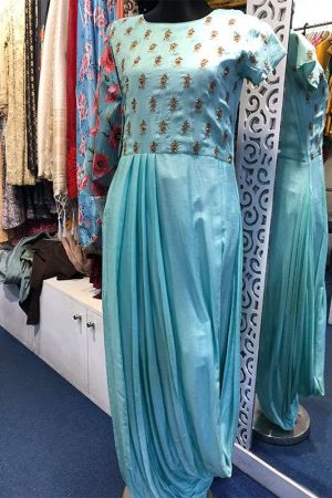 Blue drape dress prismthestore
