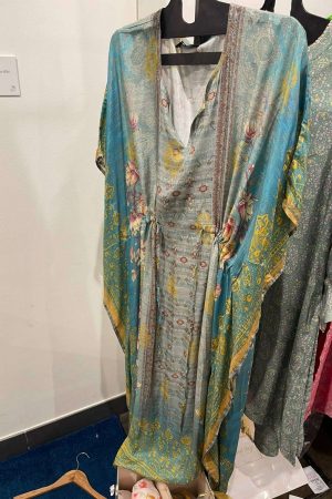 Boozy Button Moroccan silk Kaftan B003 prismthestore