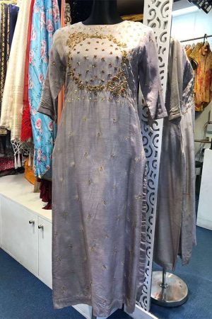 Chanderi Dotted Single Kurta