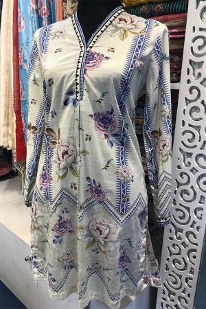 Cotton printed lace kurta prismthestore
