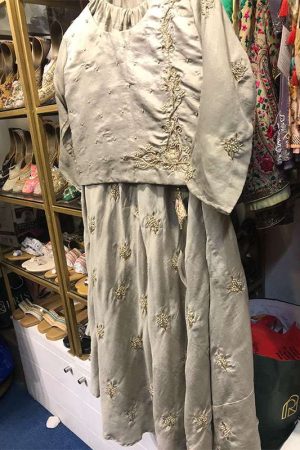 Grey Gota Patti Lehenga Set prismthestore