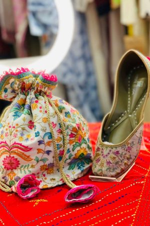 Multi Colored Zardosi Work With Inner Silk Material Potli prismthestore