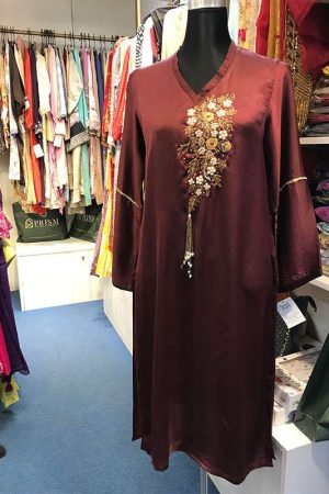 Silk Kurta with Neck work prismthestore