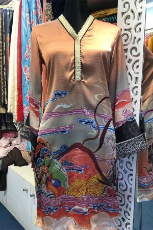 Silk digital print kurta prismthestore
