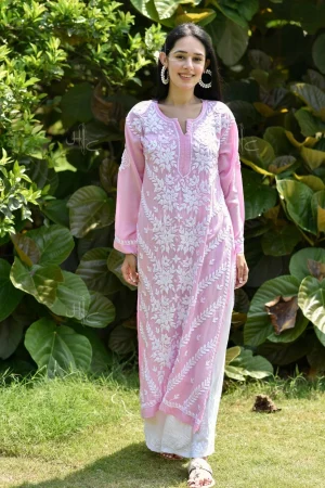 Adeeba Chikankari Modal Straight Kurta