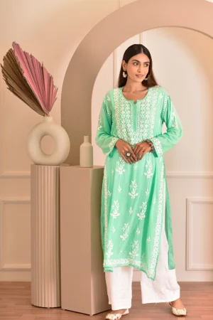 Inayat Chikankari Modal Straight Kurta