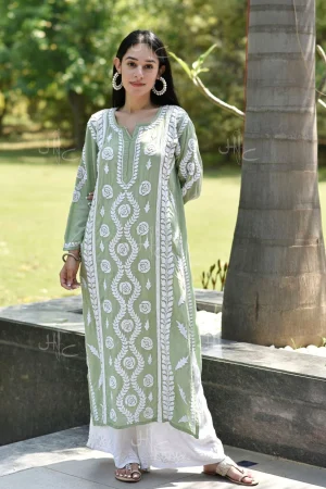 Nabiha Chikankari Modal Straight Kurta