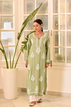 Nasira Chikankari Modal Straight Kurta