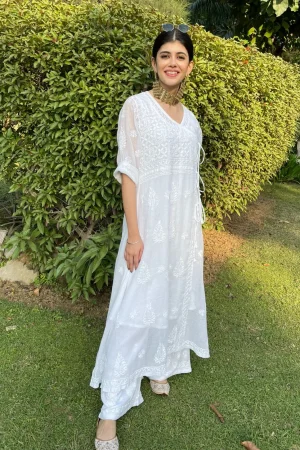 Nazakat Chikankari Kota Angrakha with Inner