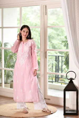 Raisa Chikankari Chanderi Straight Kurta