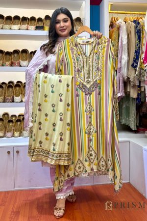 Basanti Printed Green & White