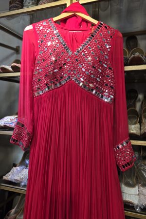 Basanti Red Anarkali